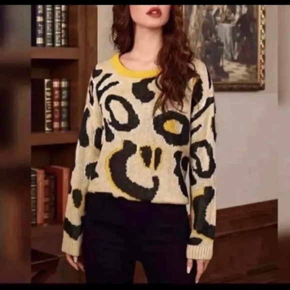 Sweaters - LEOPARD PRINT SWEATER